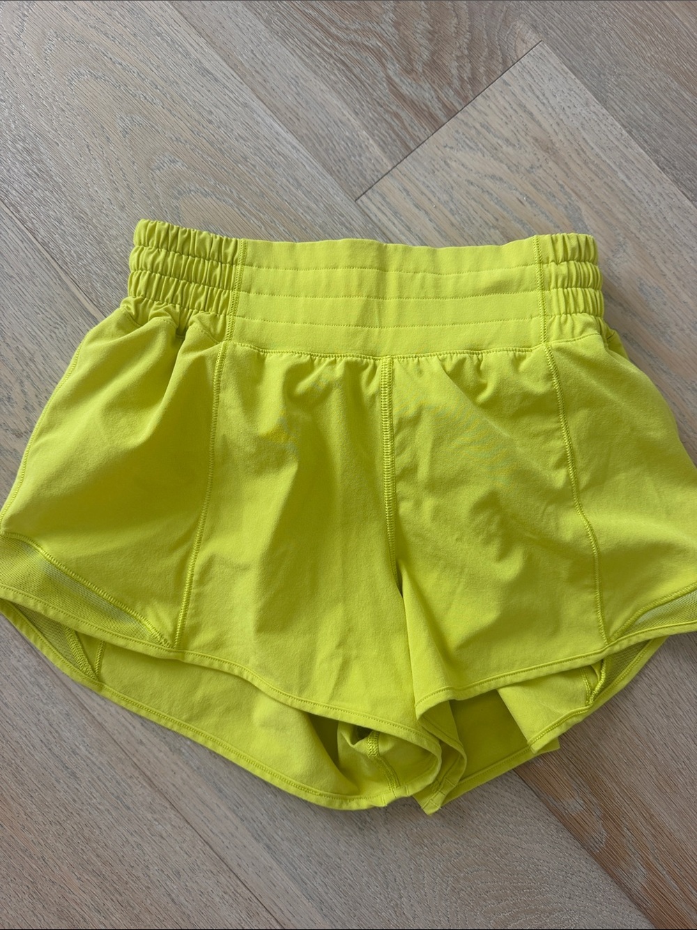 lululemon athletica Neon Yellow High-Rise Running Shorts